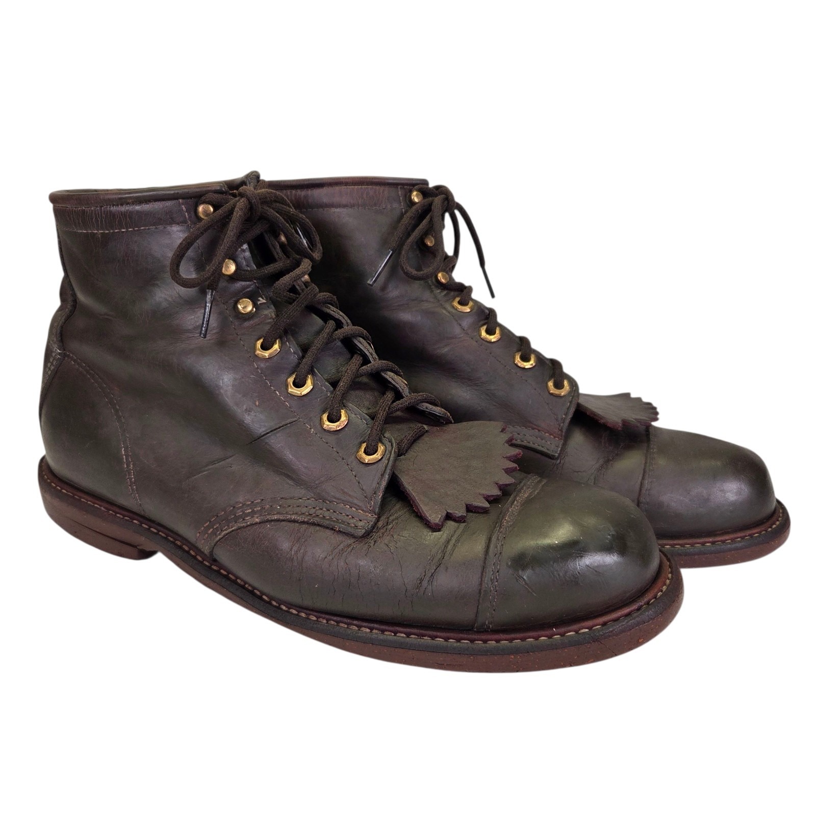 Vintage Chippewa Steel Toe Ankle Work Boots Mens Sz 11 Hipster Leather